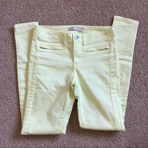 Zara Pale Yellow Skinny Jeans - Size US 2